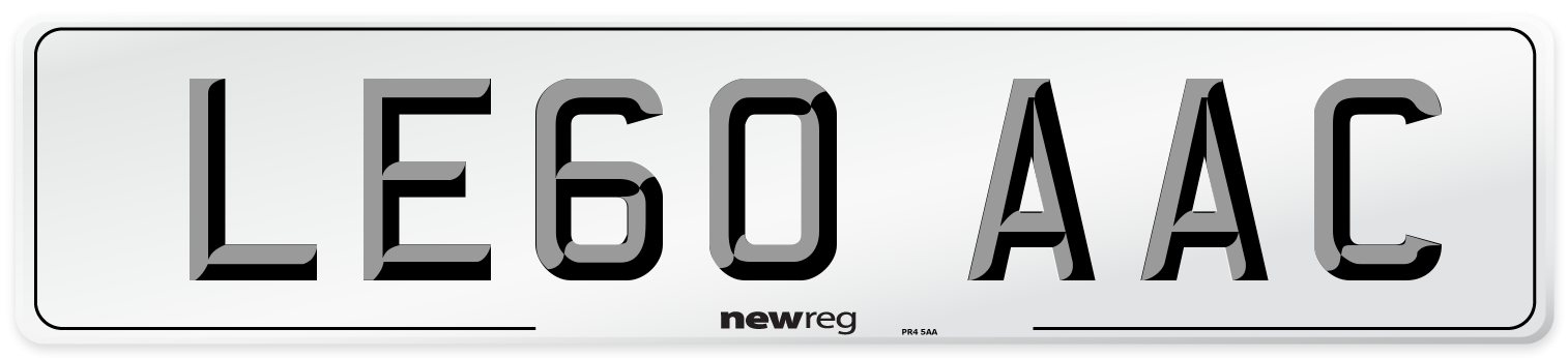 LE60 AAC Number Plate from New Reg